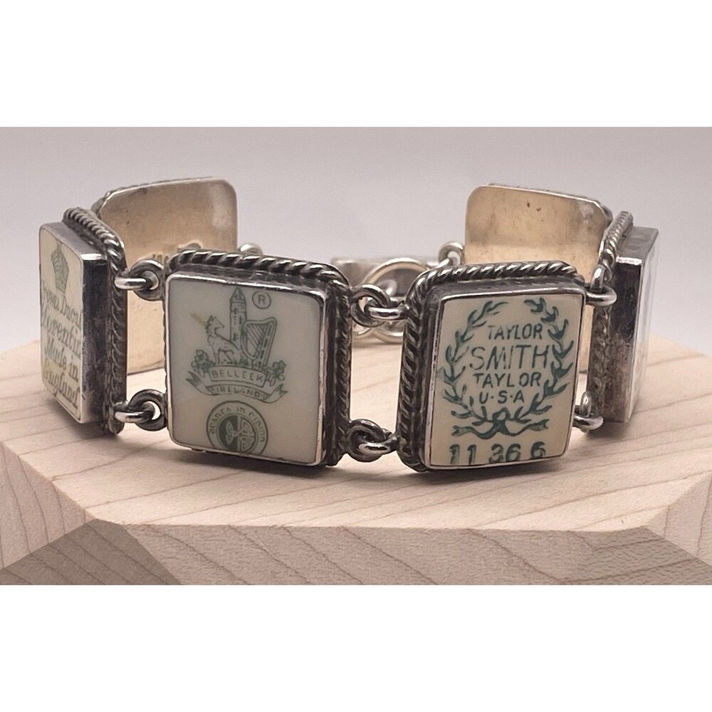 Signed JSVR Jacqueline Smiley 950 Sterling Silver Vintage Revival Panel Bracelet
